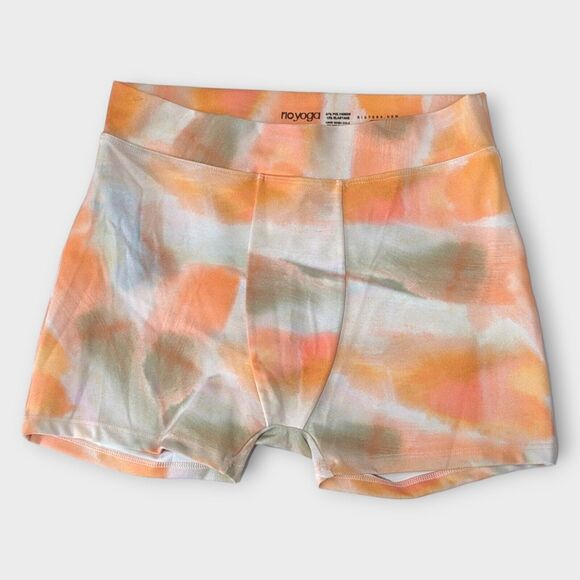 Rio Pants - RIO YOGA Shorts Women's Size Small Orange Taupe Brush Stroke Gym Workout Dance